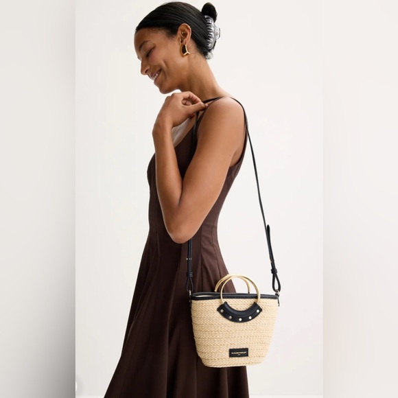 Claudie Pierlot Accessories Small Woven Basket Bag With Ring and crossbody strap - Picture 3 of 15